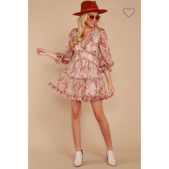 Perfect fall paisley dress by red dress - Picture 3 of 4